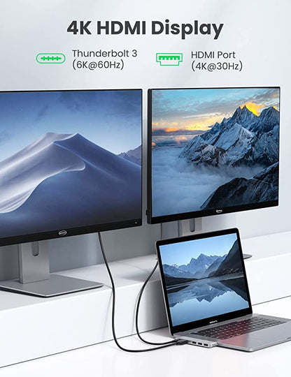 UGREEN 5-in-2 USB C Hub for MacBook Pro/Air - Silver