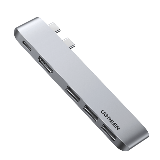 UGREEN 5-in-2 USB C Hub for MacBook Pro/Air - Silver