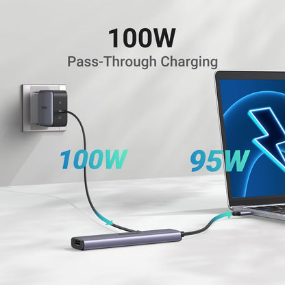 UGREEN 5-in-1 100W USB-C Hub 4K HDMI PD 5GPS - Grey