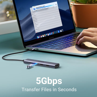 UGREEN 5-in-1 100W USB-C Hub 4K HDMI PD 5GPS - Grey