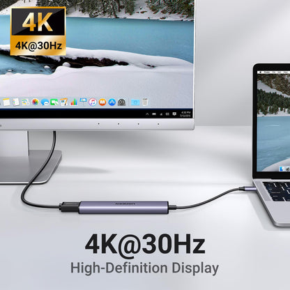 UGREEN 5-in-1 100W USB-C Hub 4K HDMI PD 5GPS - Grey