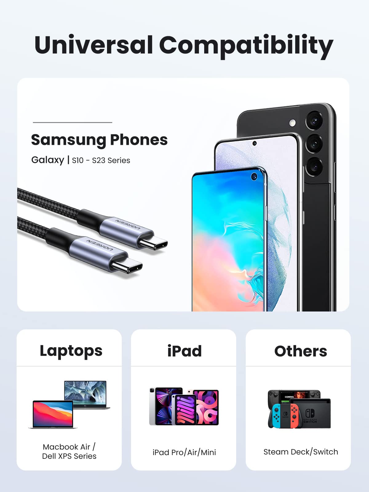 UGREEN 1M USB-C to USB-C Cable 60W PD