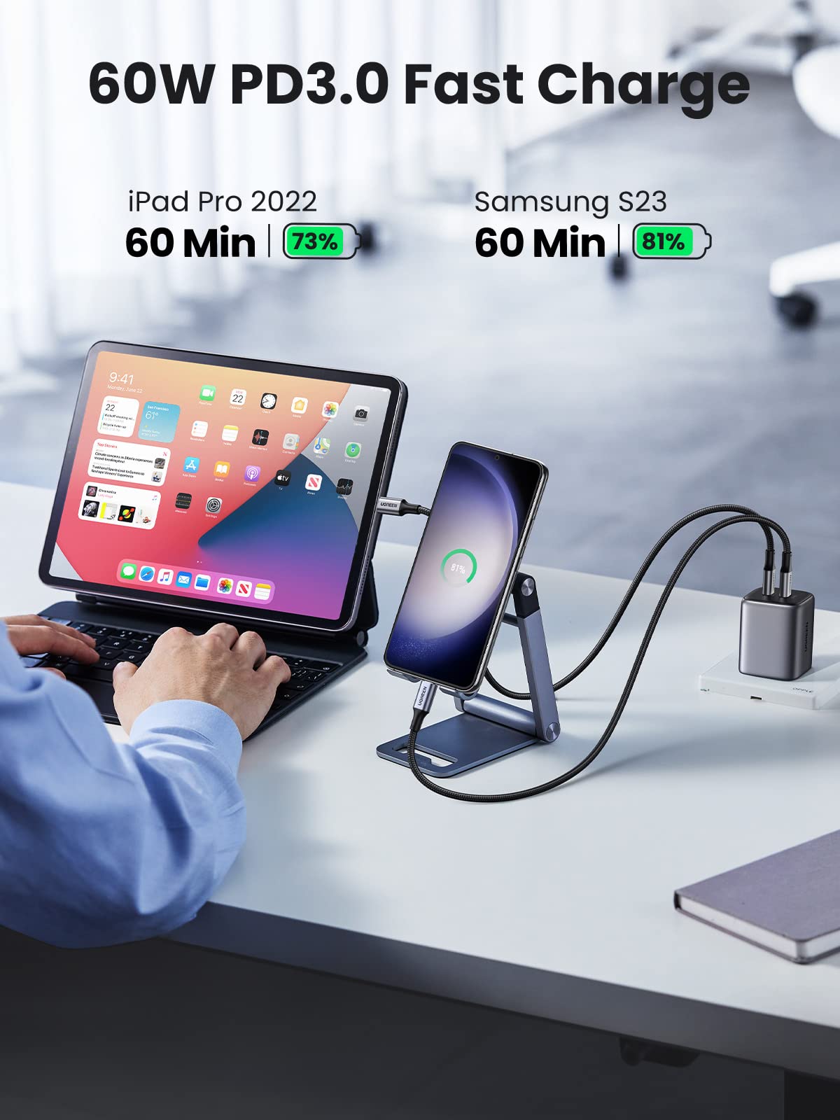 UGREEN 1M USB-C to USB-C Cable 60W PD